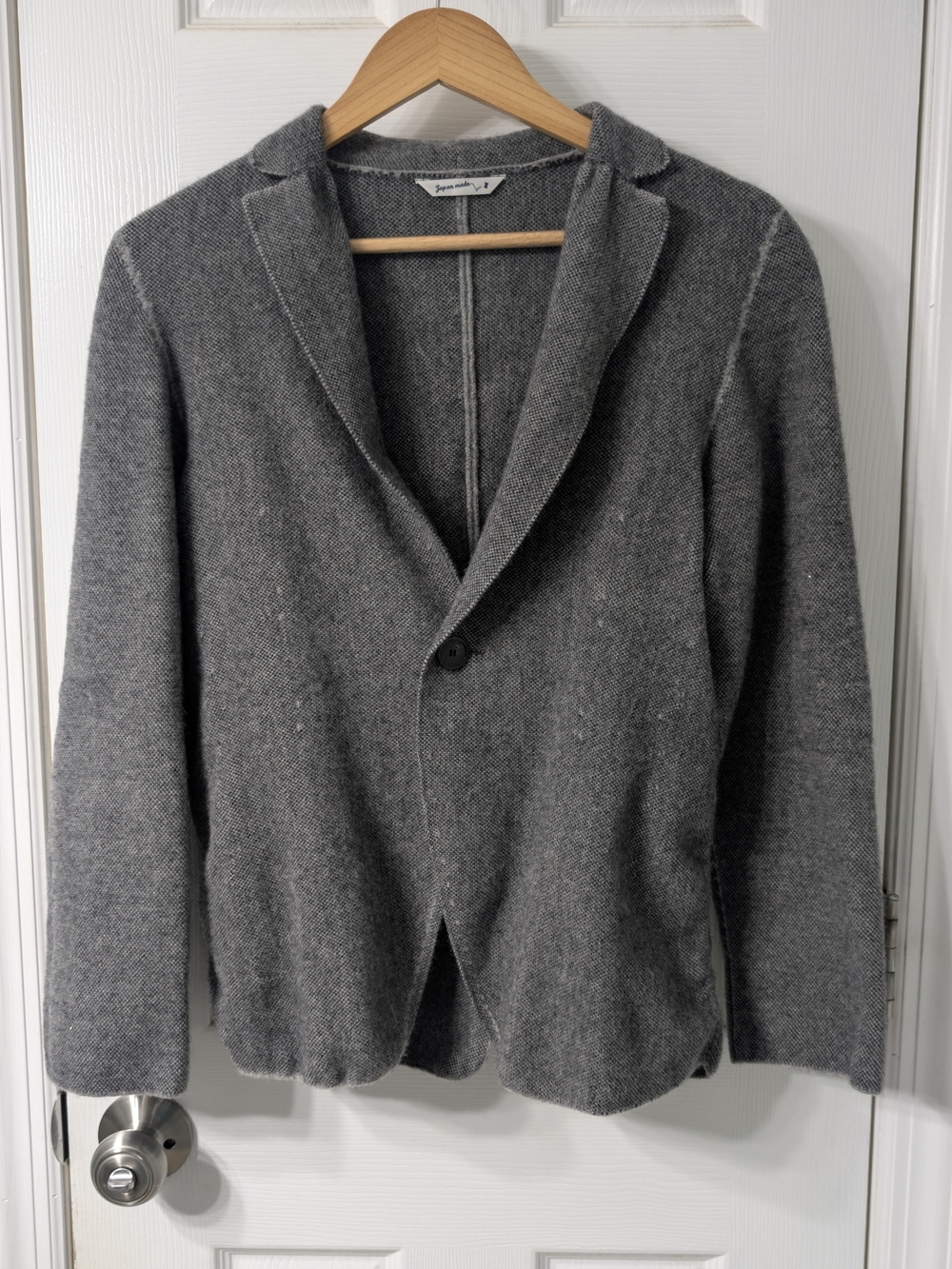 Men's Tailored Gray Knit Blazer - Casual Smart Layer